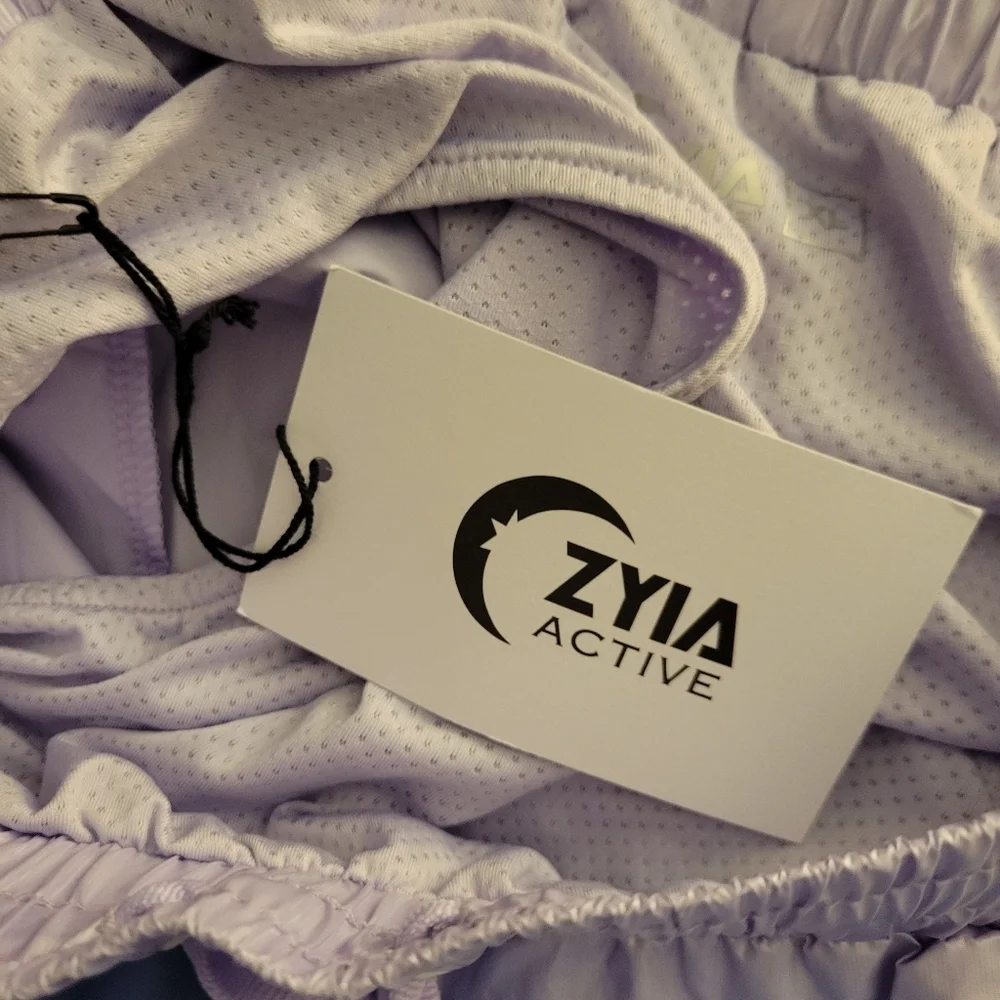 ZYIA Lilac Shine Bomber Shorts NWT XL